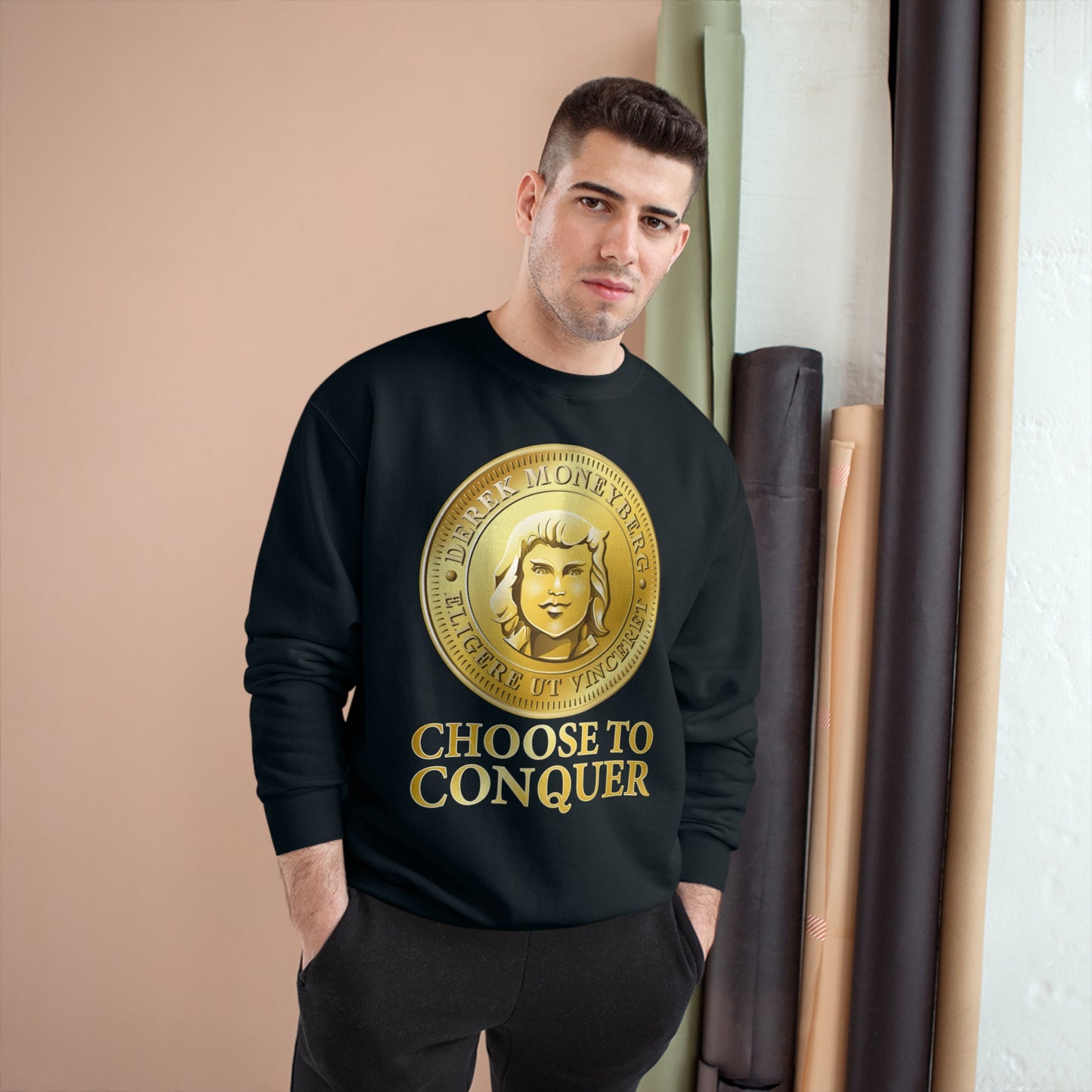Champion Crewneck Sweatshirt - Choose To Conquer Coin
