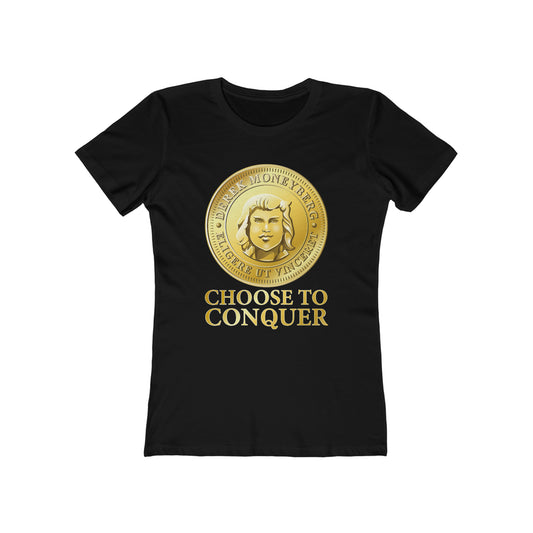 Women's Crewneck T-Shirt - Choose To Conquer Coin