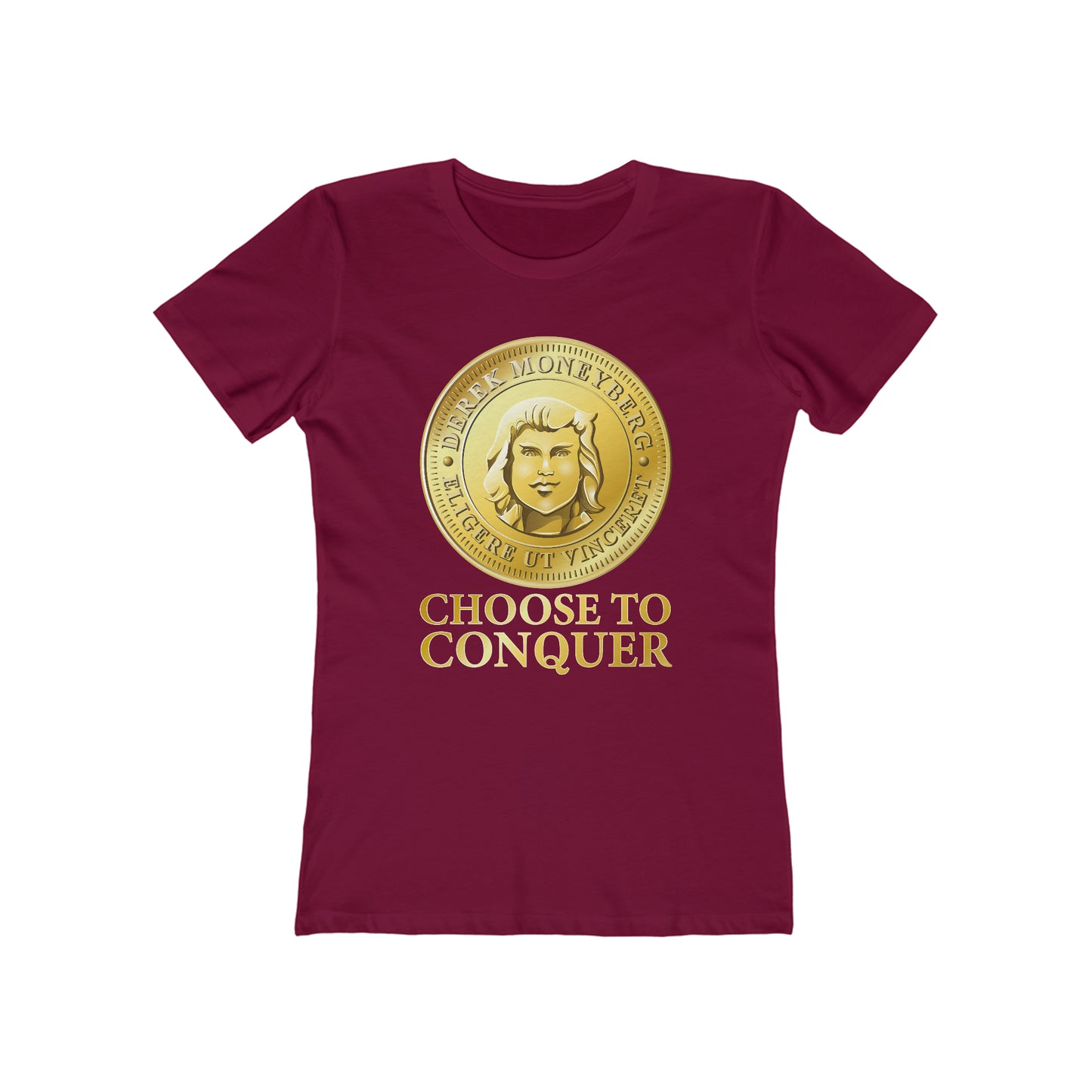 Women's Crewneck T-Shirt - Choose To Conquer Coin
