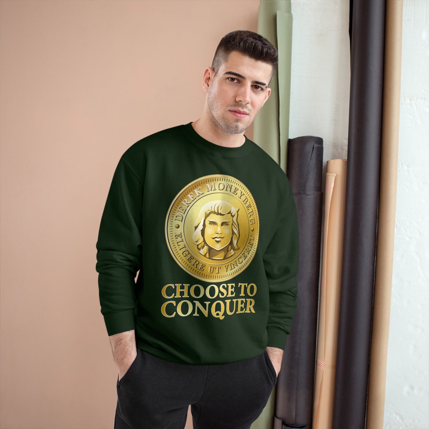 Champion Crewneck Sweatshirt - Choose To Conquer Coin
