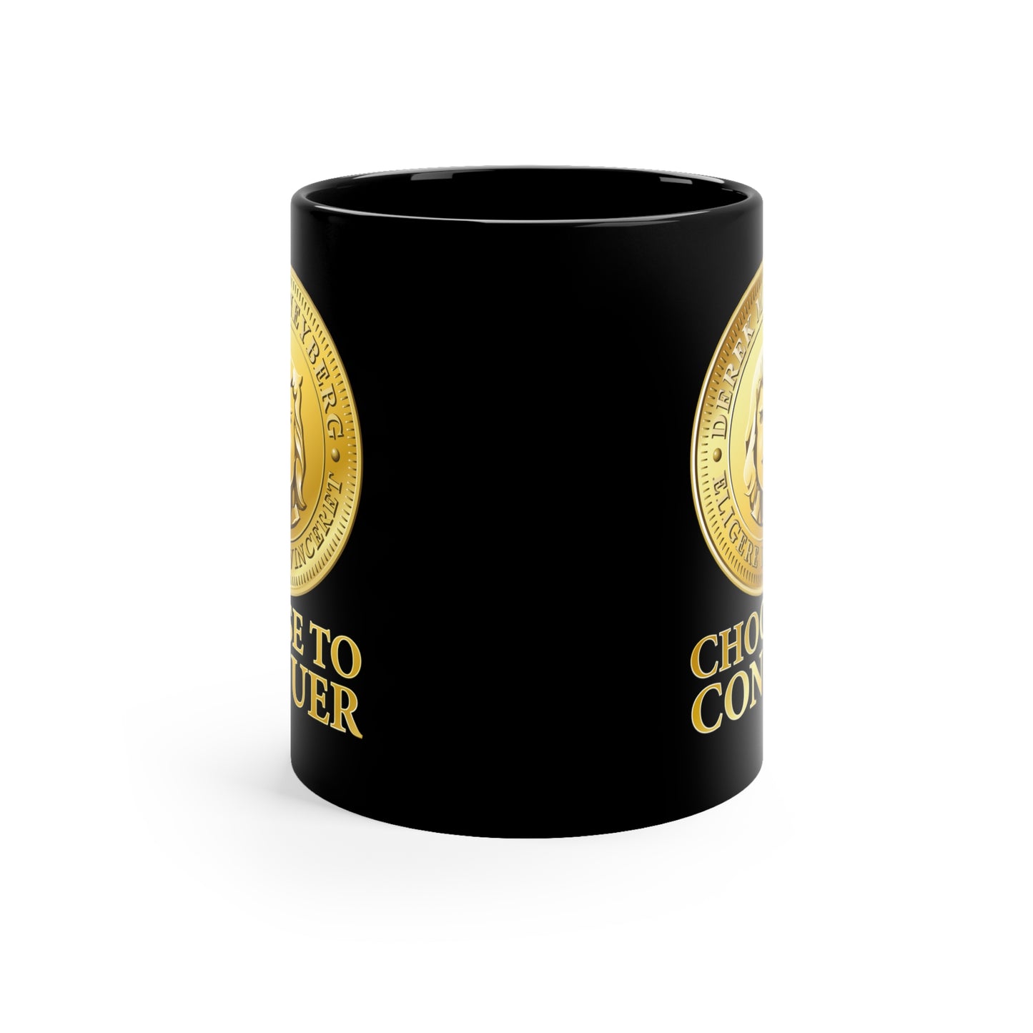 Mug, 11 oz Black - Choose To Conquer Coin