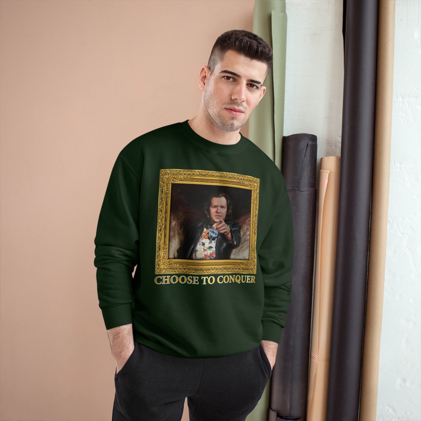 Champion Crewneck Sweatshirt - Choose To Conquer Painting