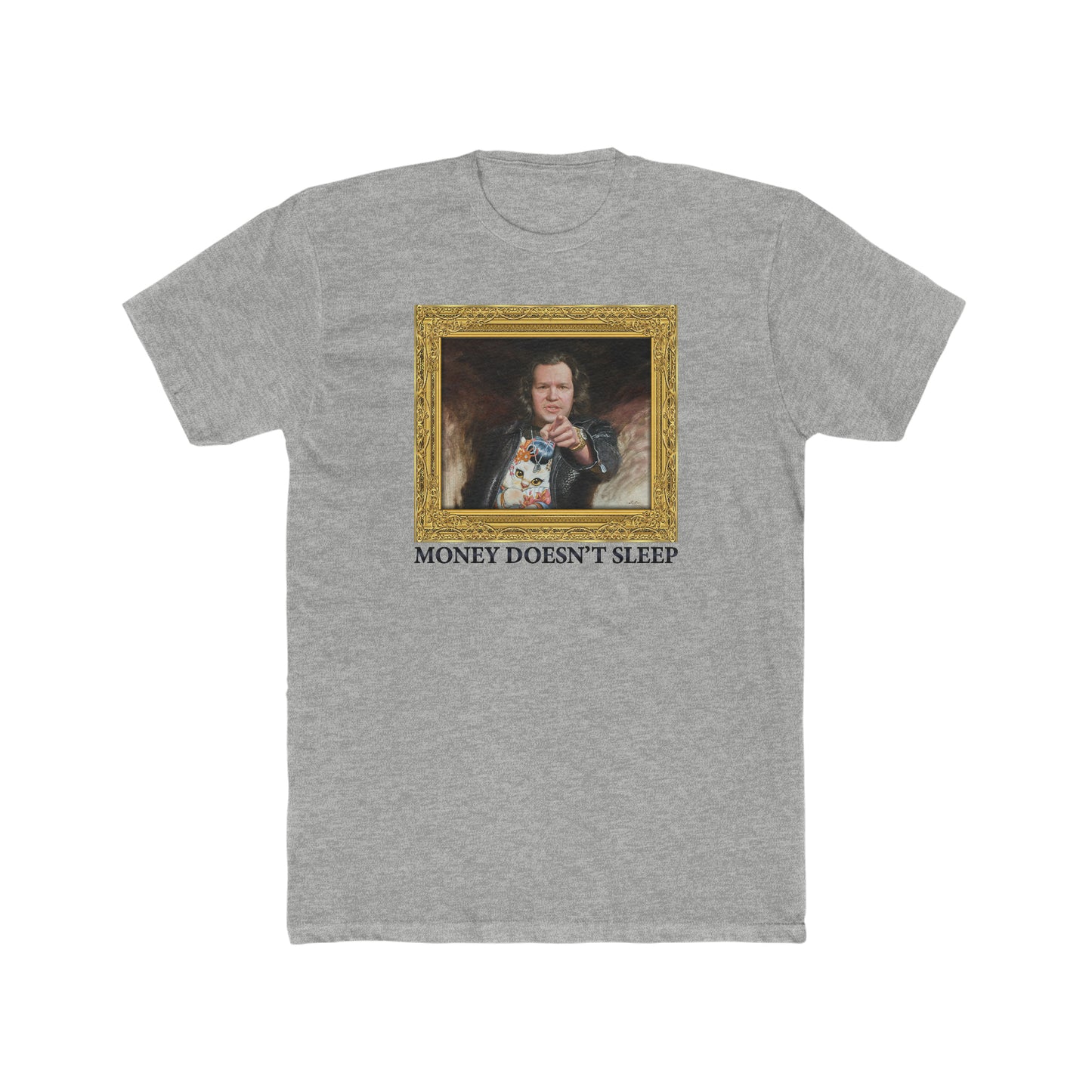 Crewneck T-Shirt - Money Doesn't Sleep Painting