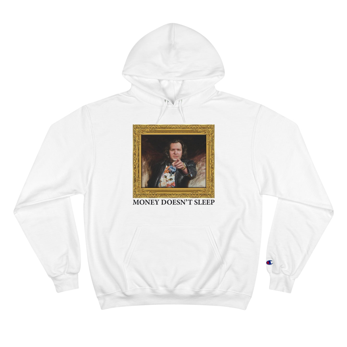 Champion Hoodie - Money Doesn't Sleep Painting