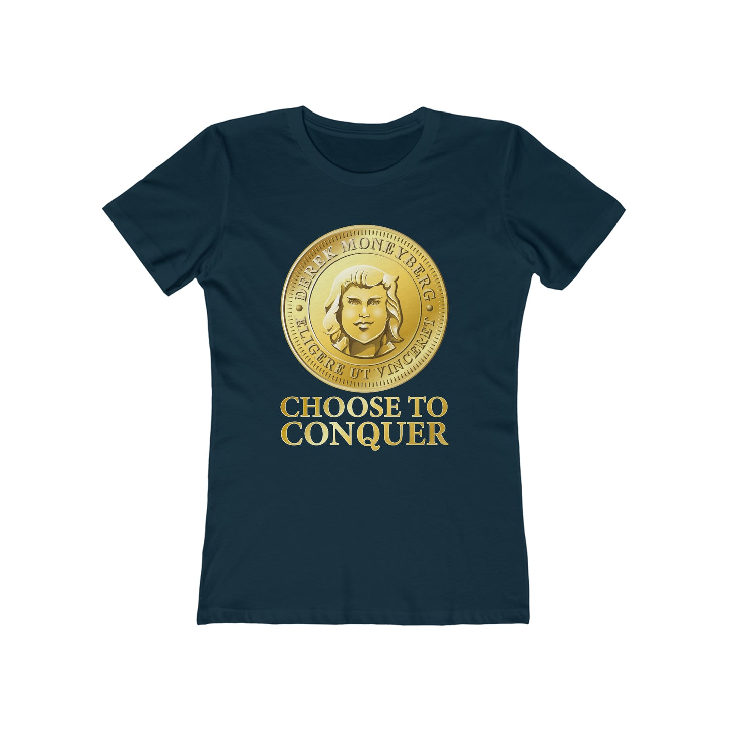Women's Crewneck T-Shirt - Choose To Conquer Coin