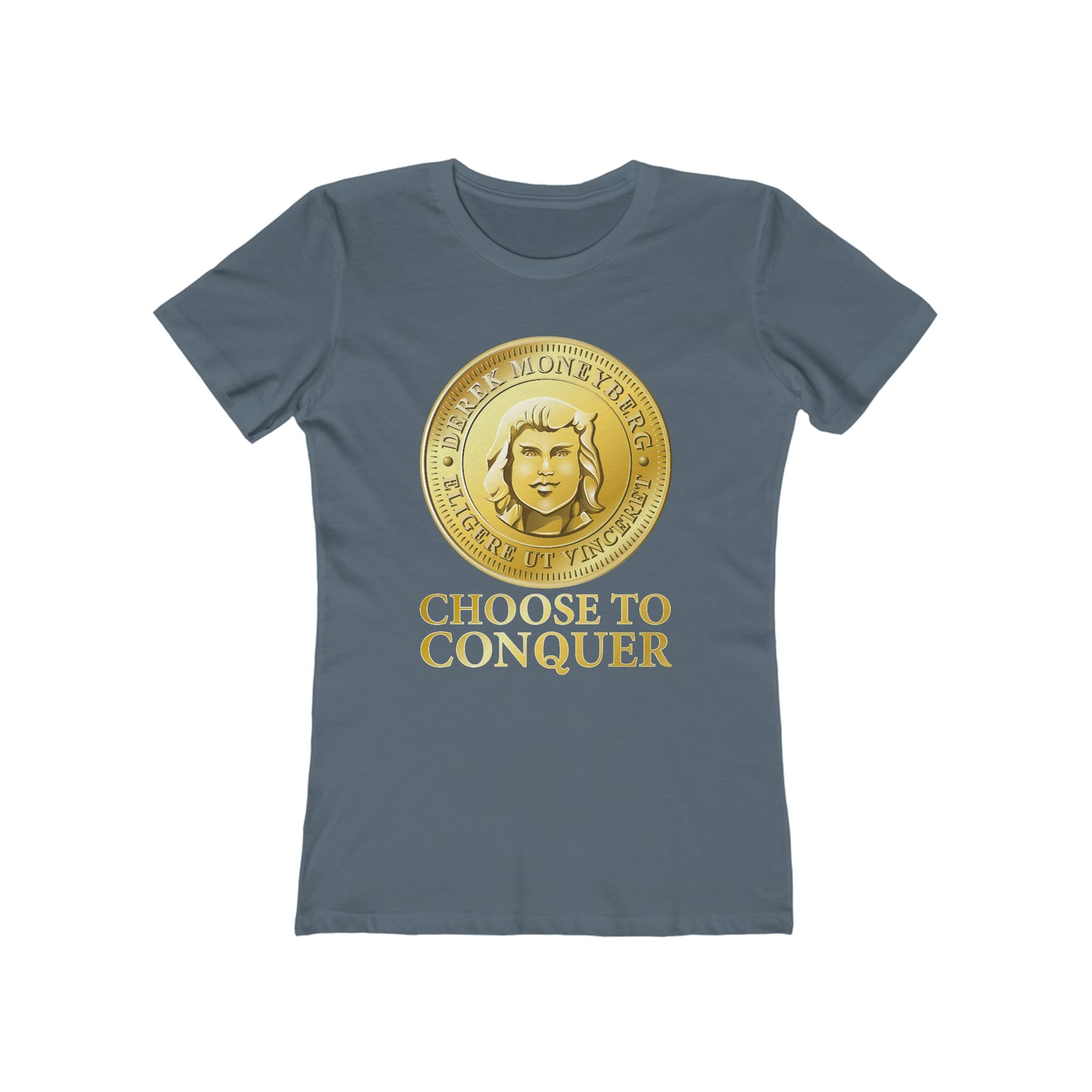 Women's Crewneck T-Shirt - Choose To Conquer Coin