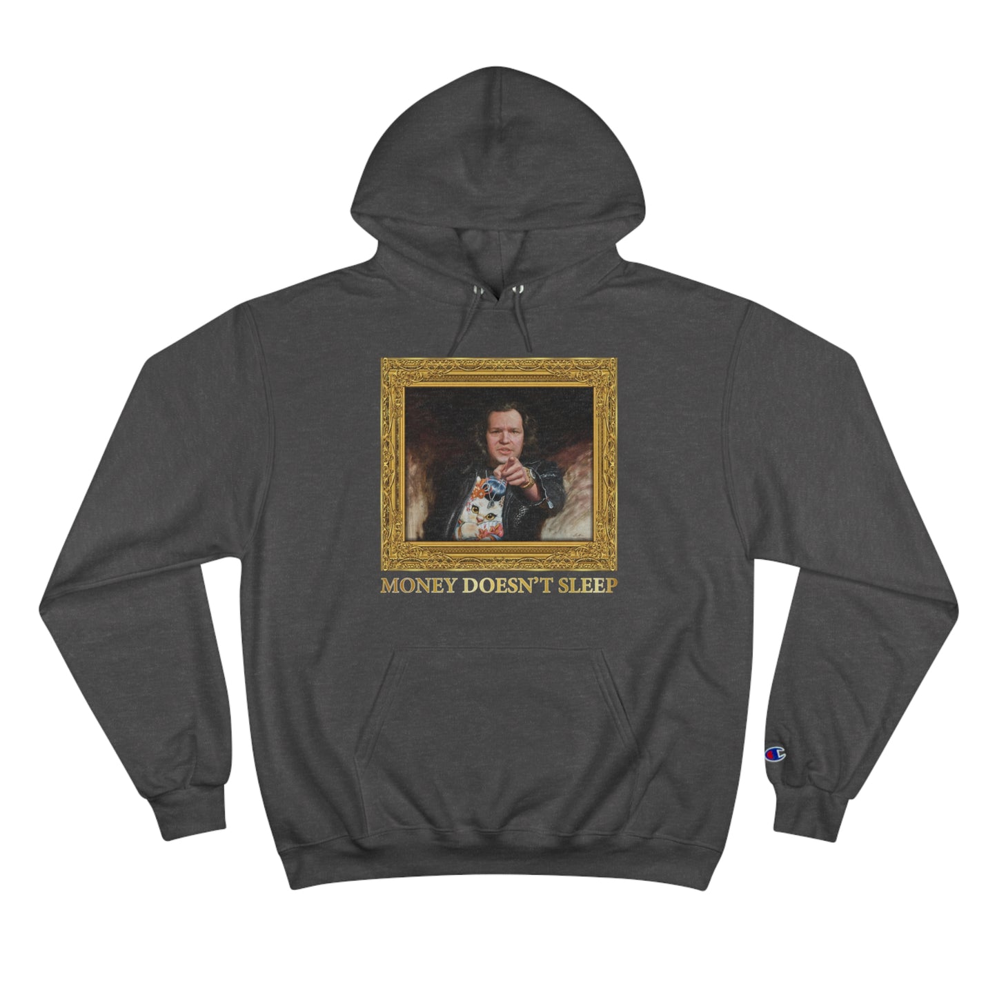 Champion Hoodie - Money Doesn't Sleep Painting