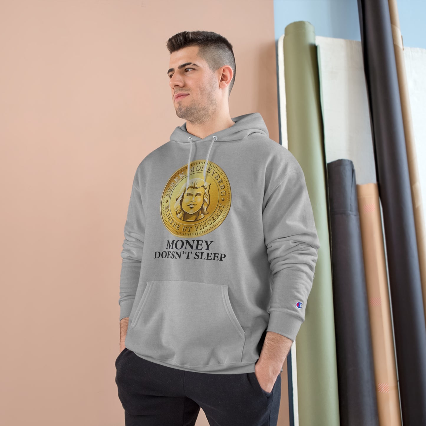 Champion Hoodie - Money Doesn't Sleep Coin