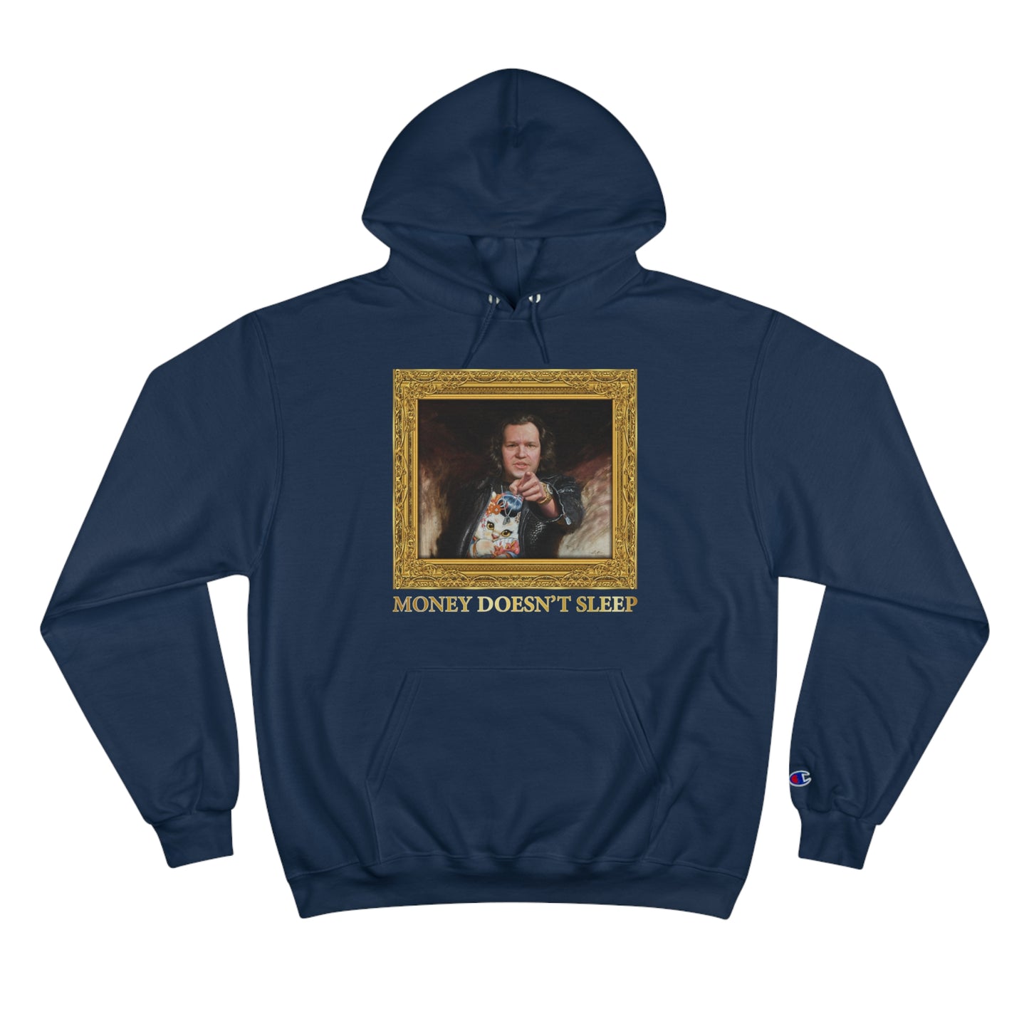 Champion Hoodie - Money Doesn't Sleep Painting