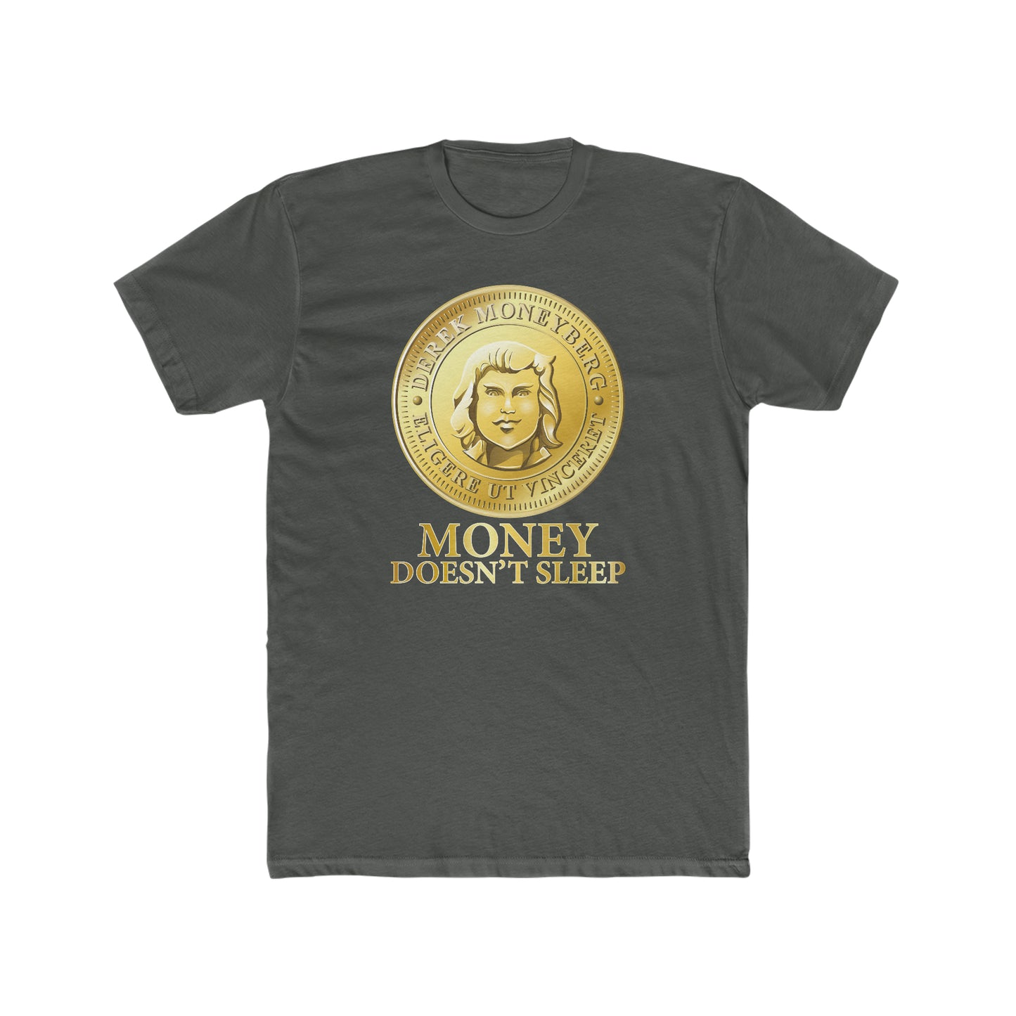 Crewneck T-Shirt - Money Doesn't Sleep Coin