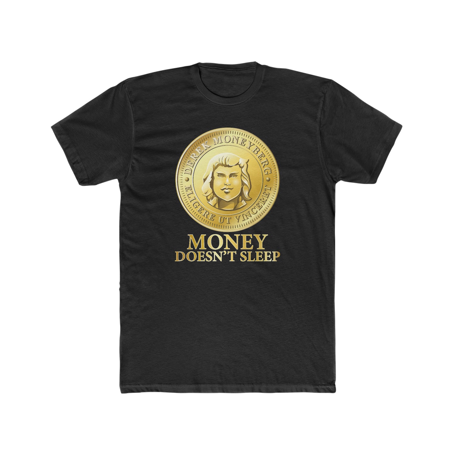 Crewneck T-Shirt - Money Doesn't Sleep Coin