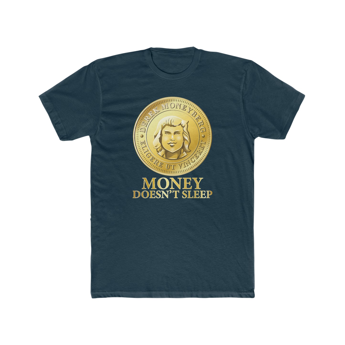 Crewneck T-Shirt - Money Doesn't Sleep Coin