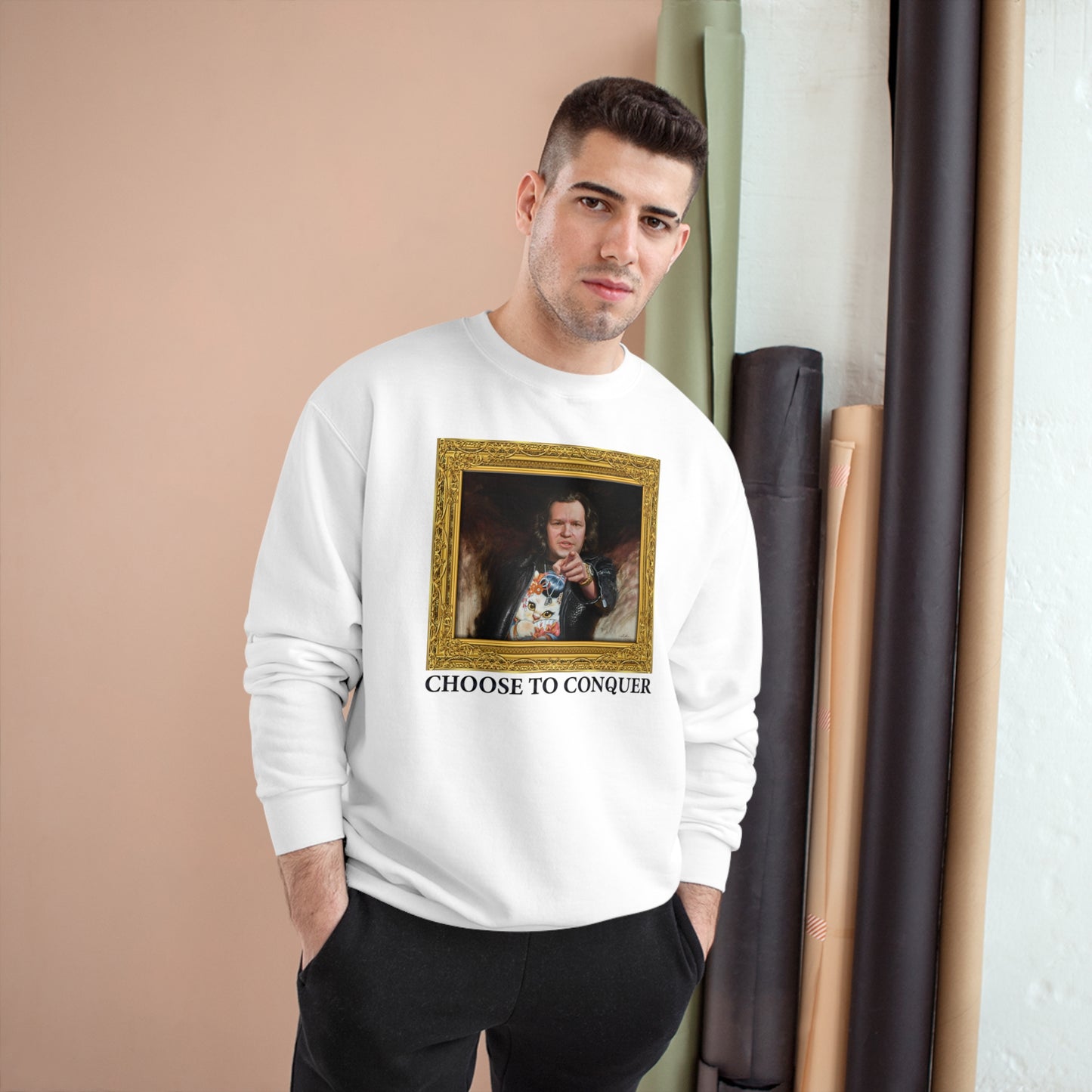 Champion Crewneck Sweatshirt - Choose To Conquer Painting