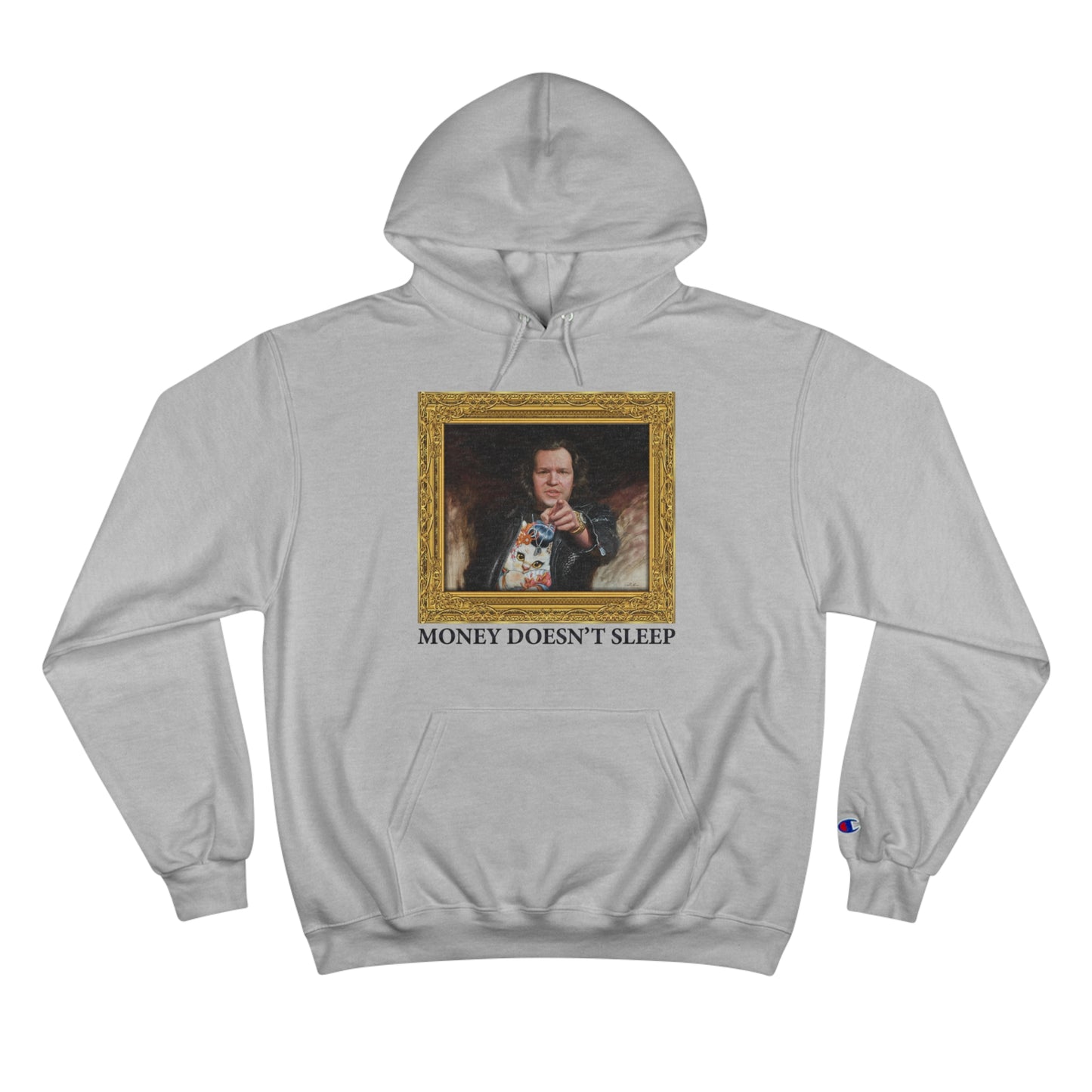 Champion Hoodie - Money Doesn't Sleep Painting