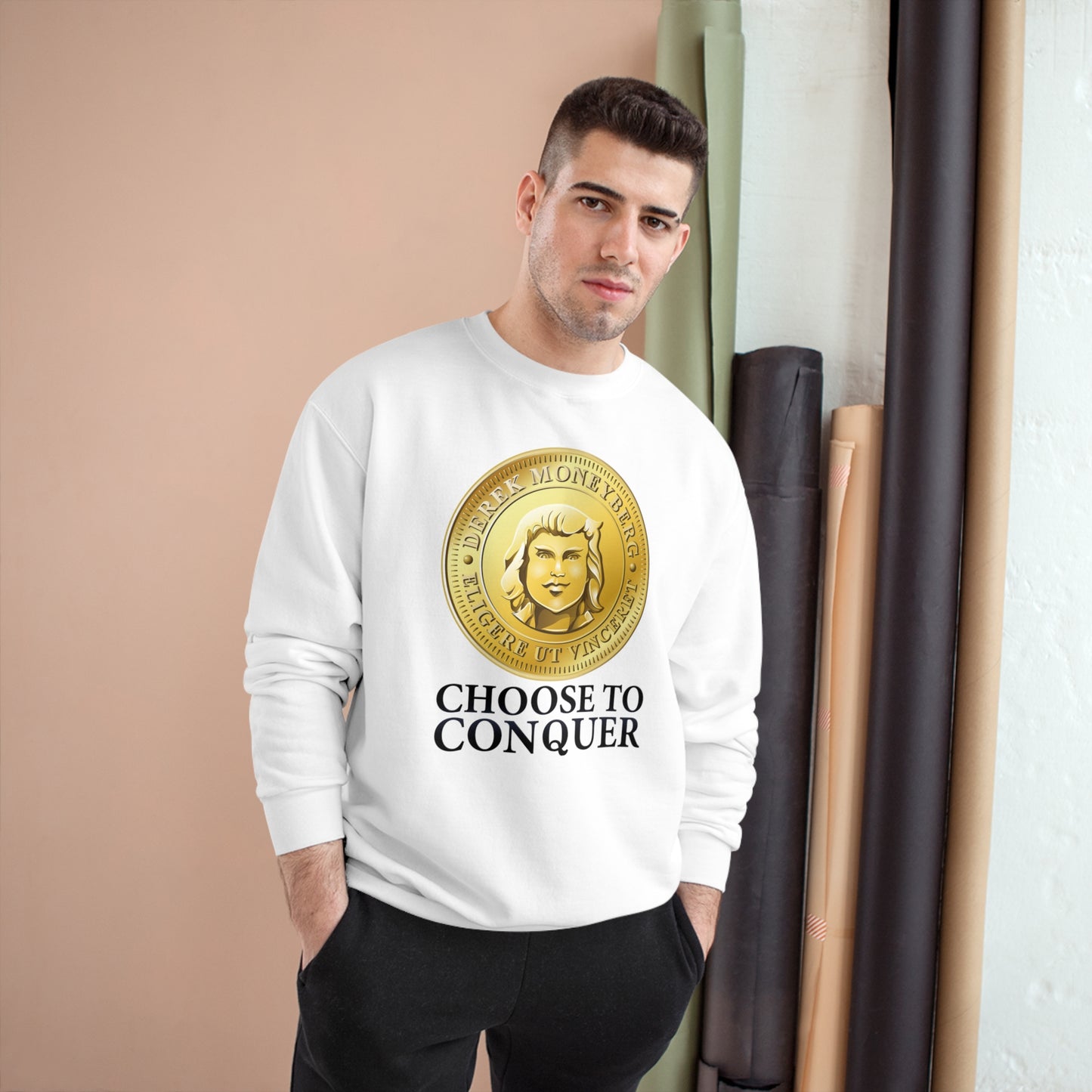 Champion Crewneck Sweatshirt - Choose To Conquer Coin
