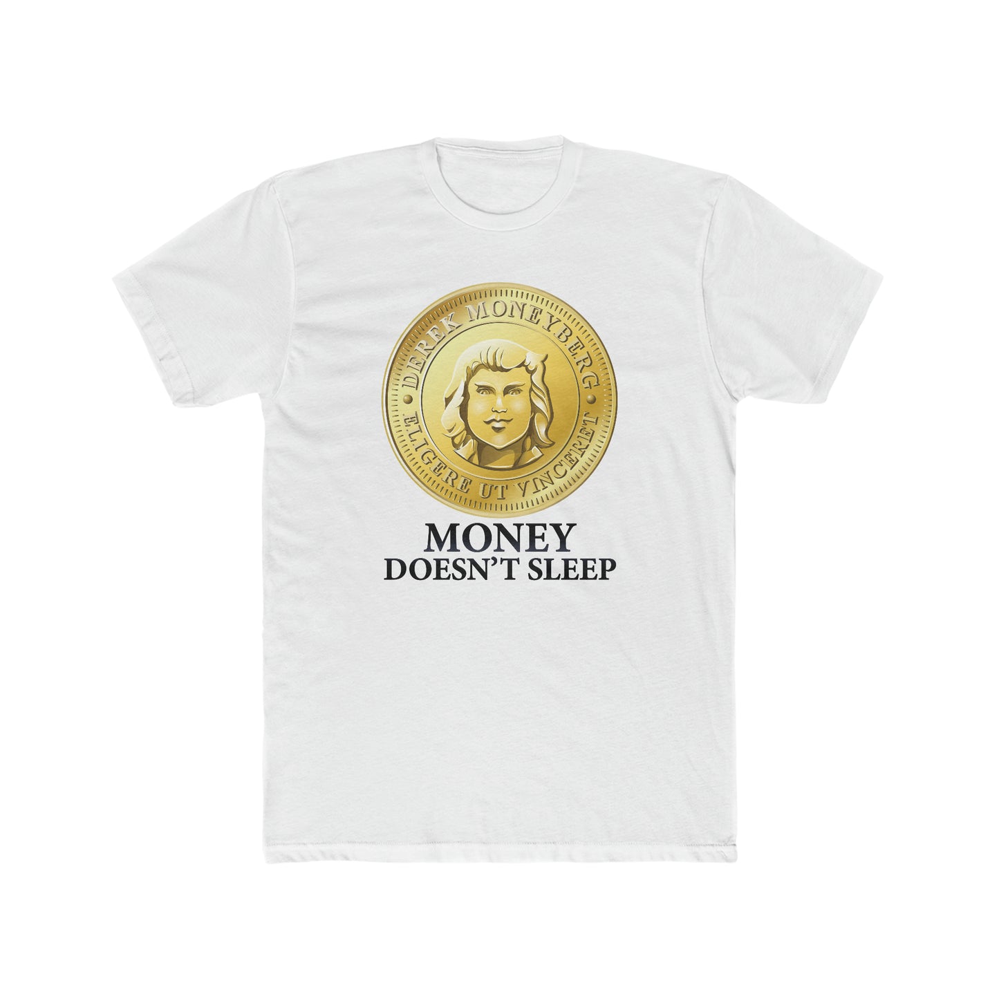 Crewneck T-Shirt - Money Doesn't Sleep Coin