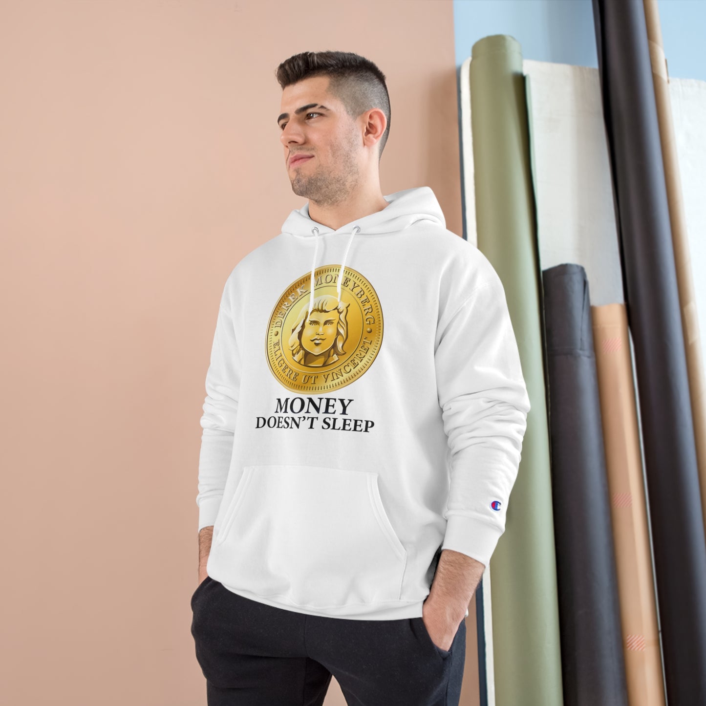 Champion Hoodie - Money Doesn't Sleep Coin