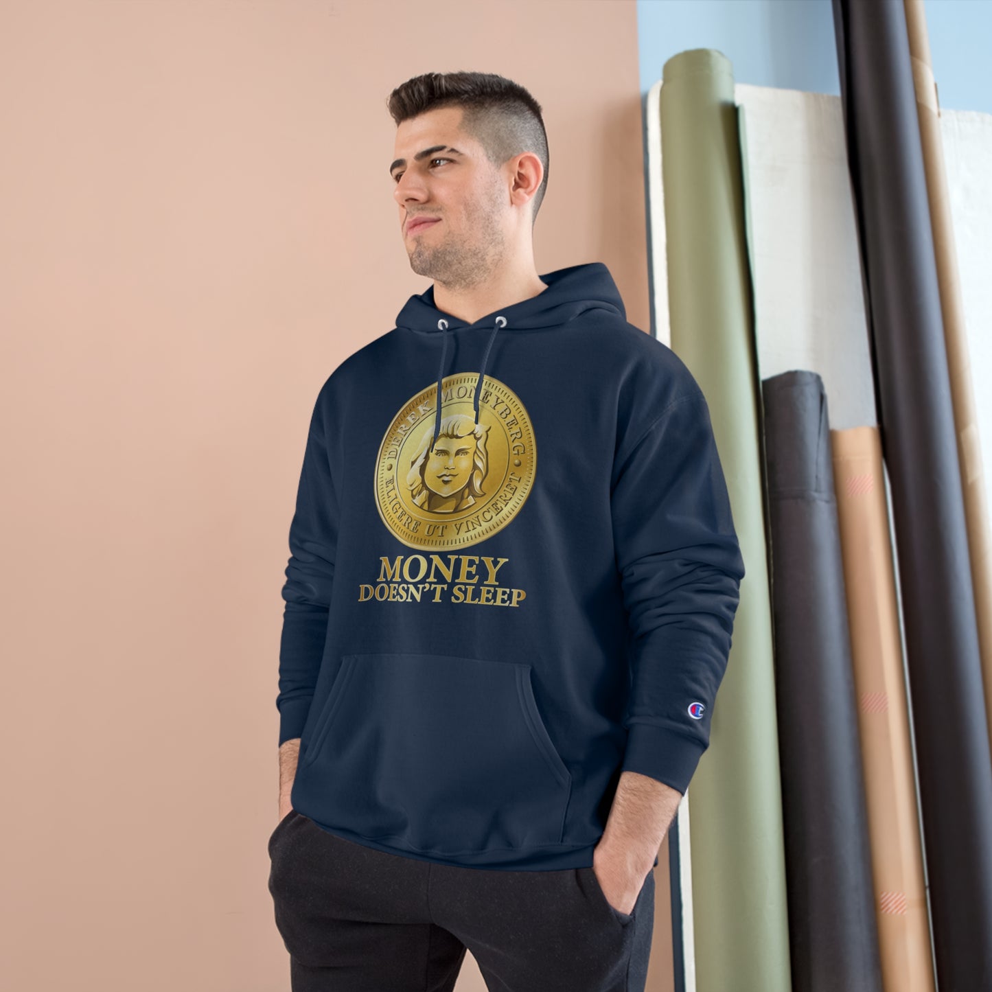 Champion Hoodie - Money Doesn't Sleep Coin